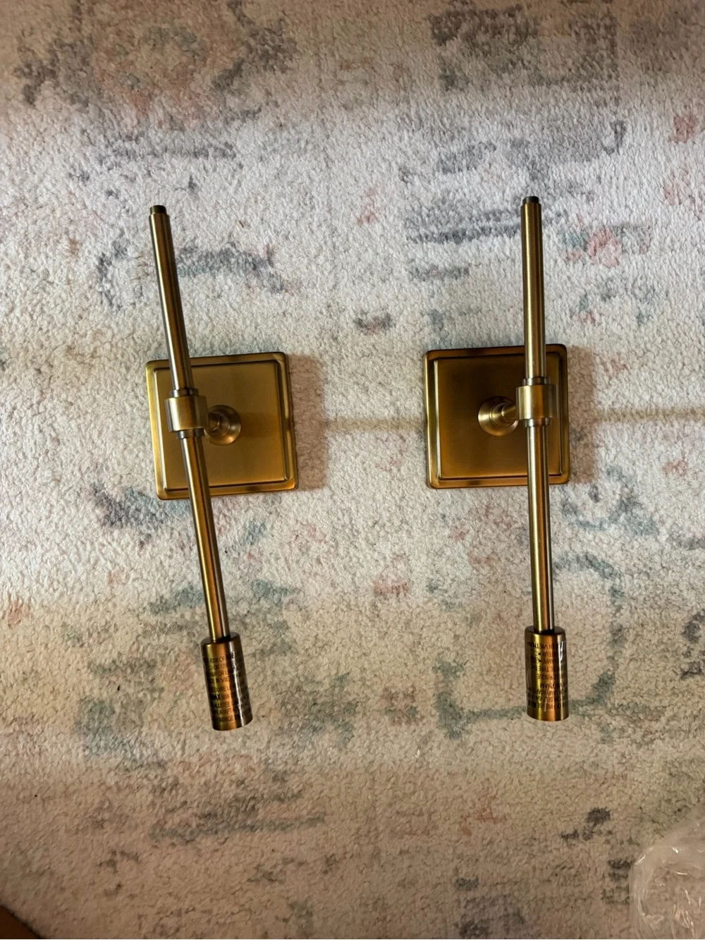 (2) Pottery Barn Pearson Shade Sconces In Tumbled Brass